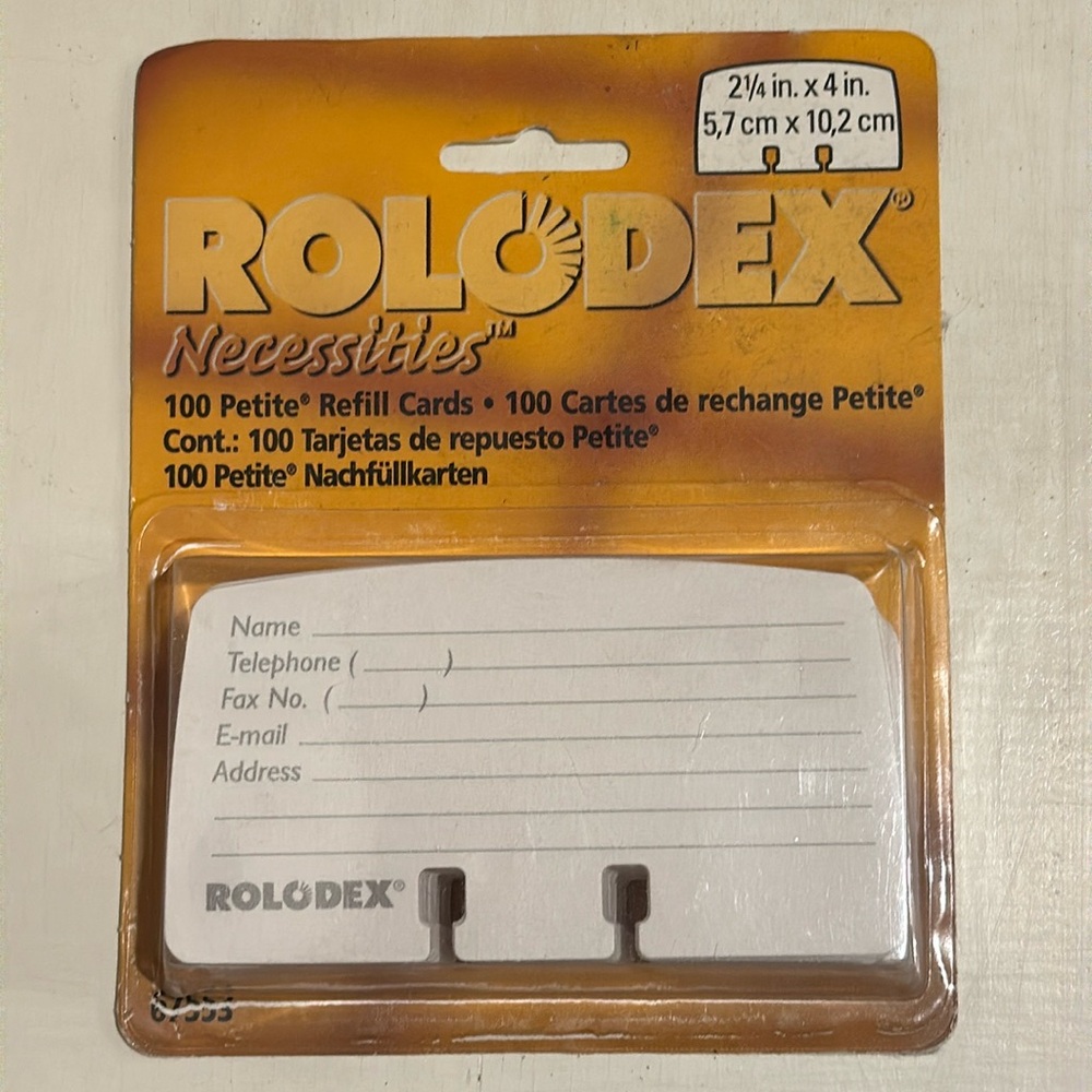 Vintage Rolodex Refill Cards in Package
